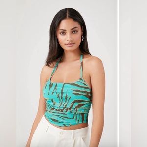 forever21 Tiger Print Halter Crop Top